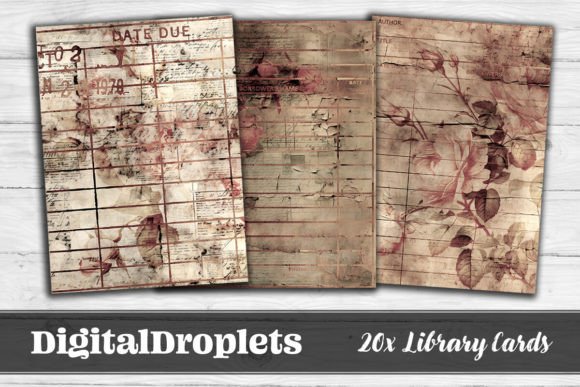 Big Floral Library Cards Vol.4: A Vintage Design Asset