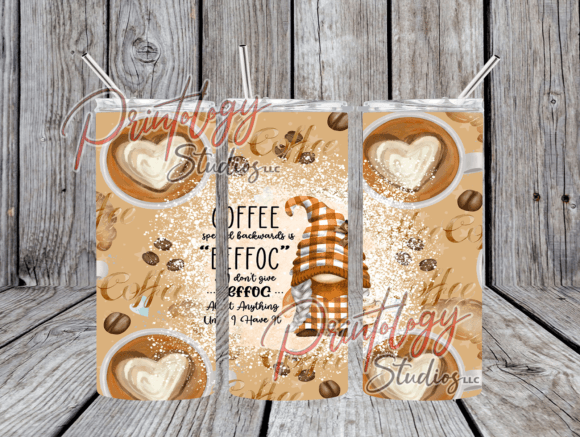 Coffee Spelled Backwards Tumbler Wrap: A Creative Design Asset