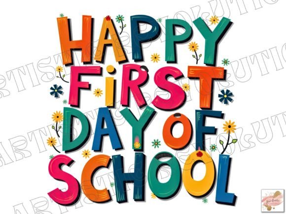 Creative School Design: Happy First Day of School Png Assets