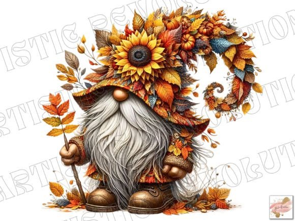 Cute Fall Gnome PNG Clipart for Seasonal Design