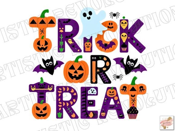 Cute Halloween PNG: Trick or Treat Design Assets