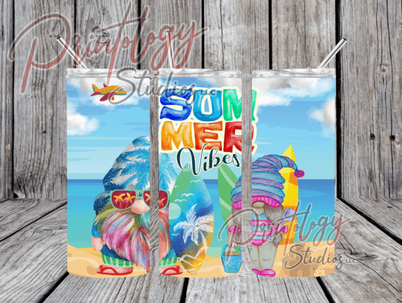 Elevate Your Projects with the Summer Vibes Gnome 20oz Tumbler Wrap