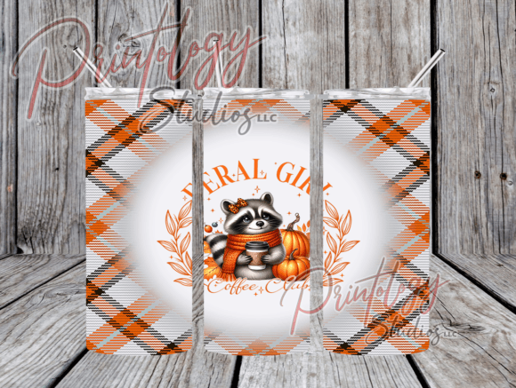 Feral Girl Coffee Club 20oz Tumbler Wrap: Bold Design for Creative Projects
