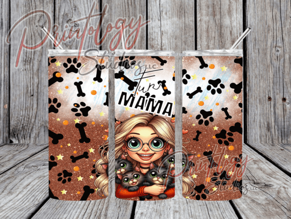 Fur Mama-Cats-20oz Tumbler Wrap: A Design Asset for Creative Professionals