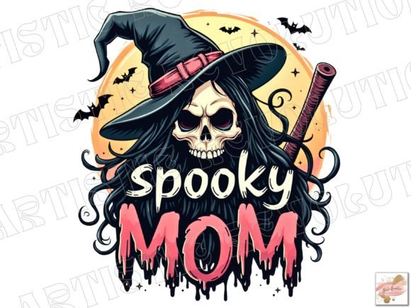 Spooky Mom Png: Halloween Witch Design for Creative Projects