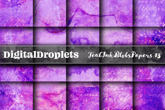 Teal Ink Blobs Vol. 13 | COLLECTION