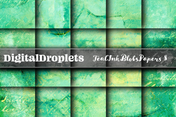 Teal Ink Blobs Vol. 8: Unlocking Dynamic Textural Design