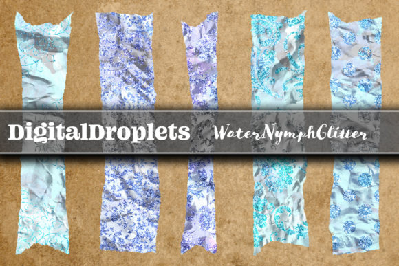 Water Nymph Glitter Tapes: Digital Design Assets
